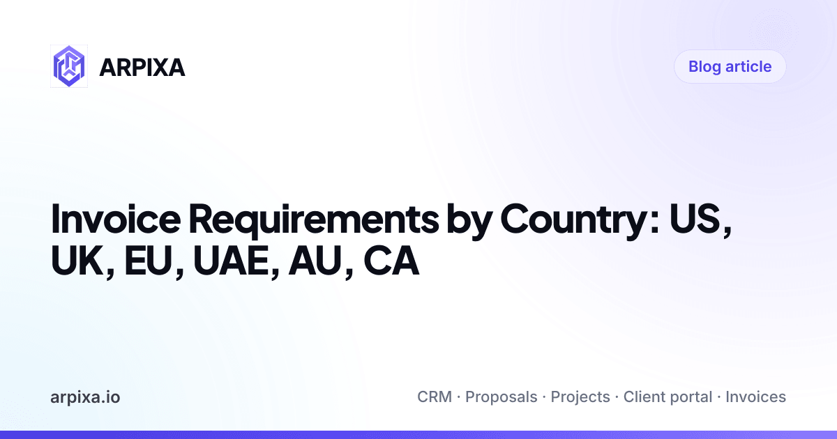 Invoice requirements by country
